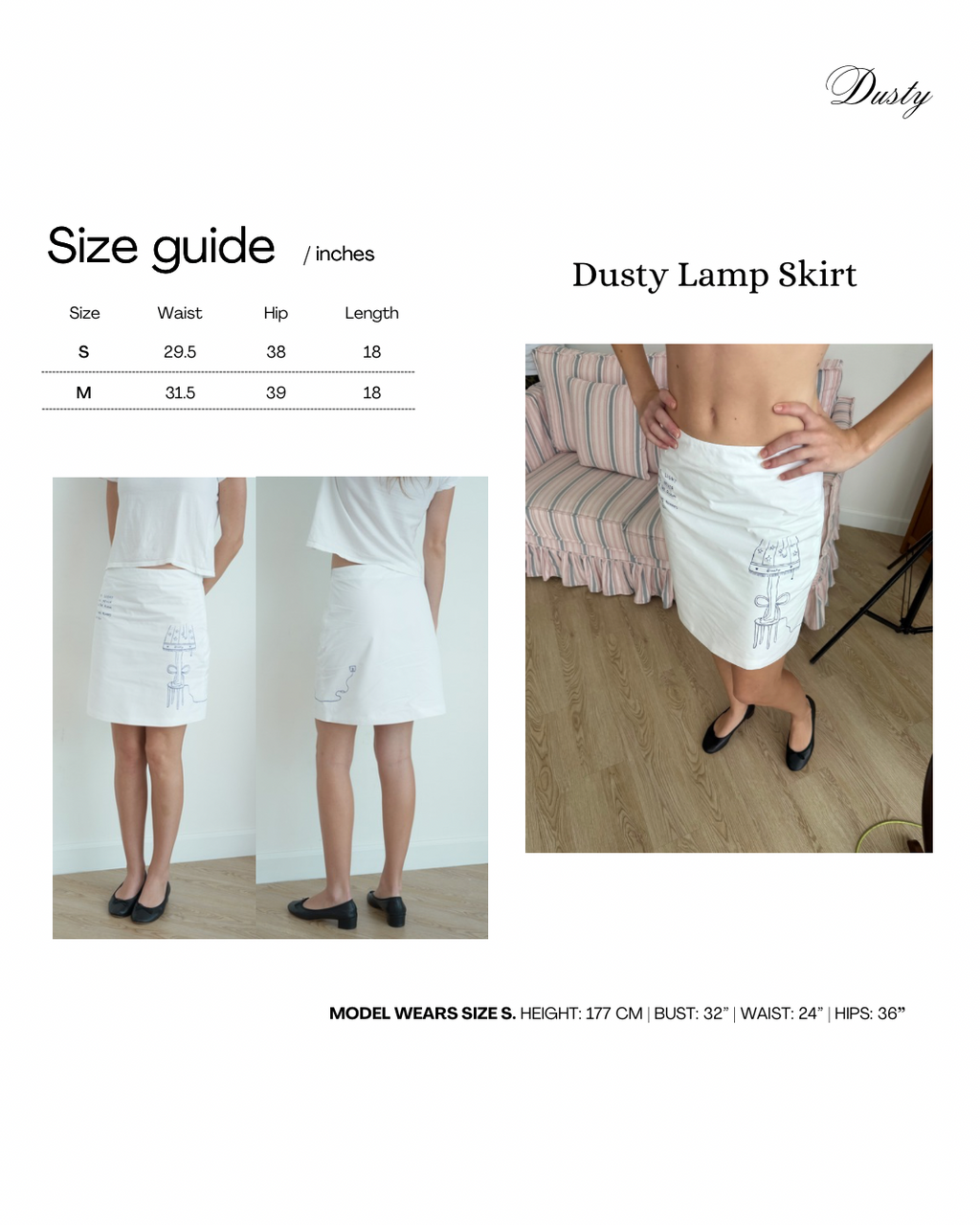 Dusty Lamp Skirt (hand painted)