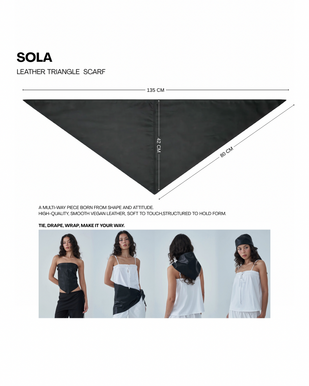 Sola Leather Triangle Scarf