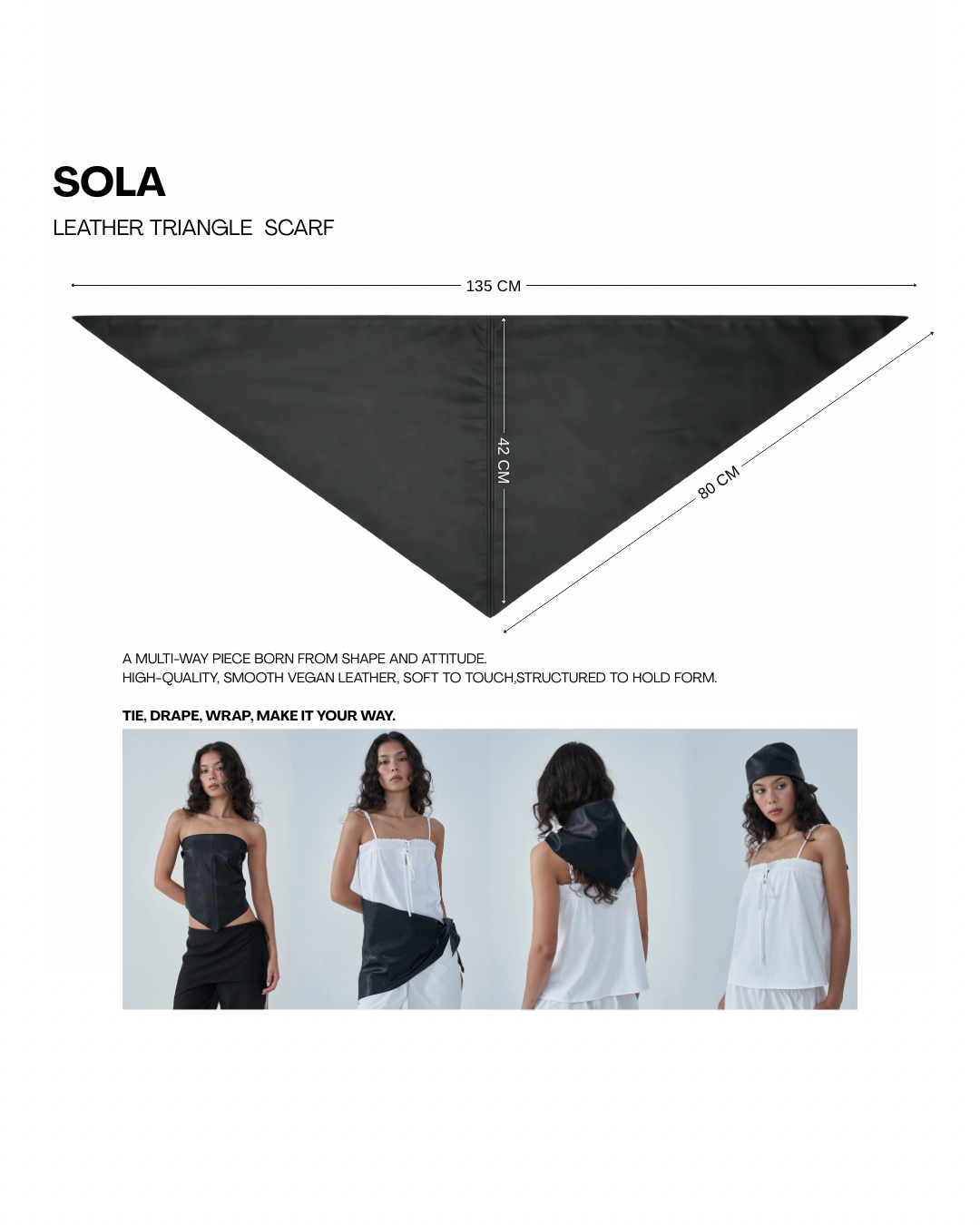 Sola Leather Triangle Scarf